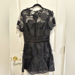 Milly Black Floral Mini Dress